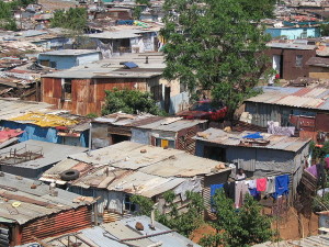 Informal settlement in Soweto, South Africa. Photo by Matt-80 via Wikimedia. 